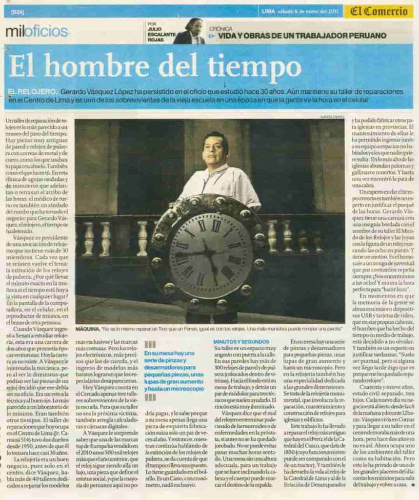 Entrevista de Gerardo Vasquez en EL COMERCIO